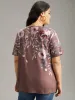 Floral Print Notched Button Up T-shirt sold by Bloomchic