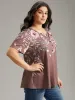 Floral Print Notched Button Up T-shirt sold by Bloomchic
