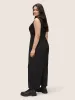 Solid Rib Knit Pocket Seam Detail Tank Jumpsuit sold by Bloomchic
