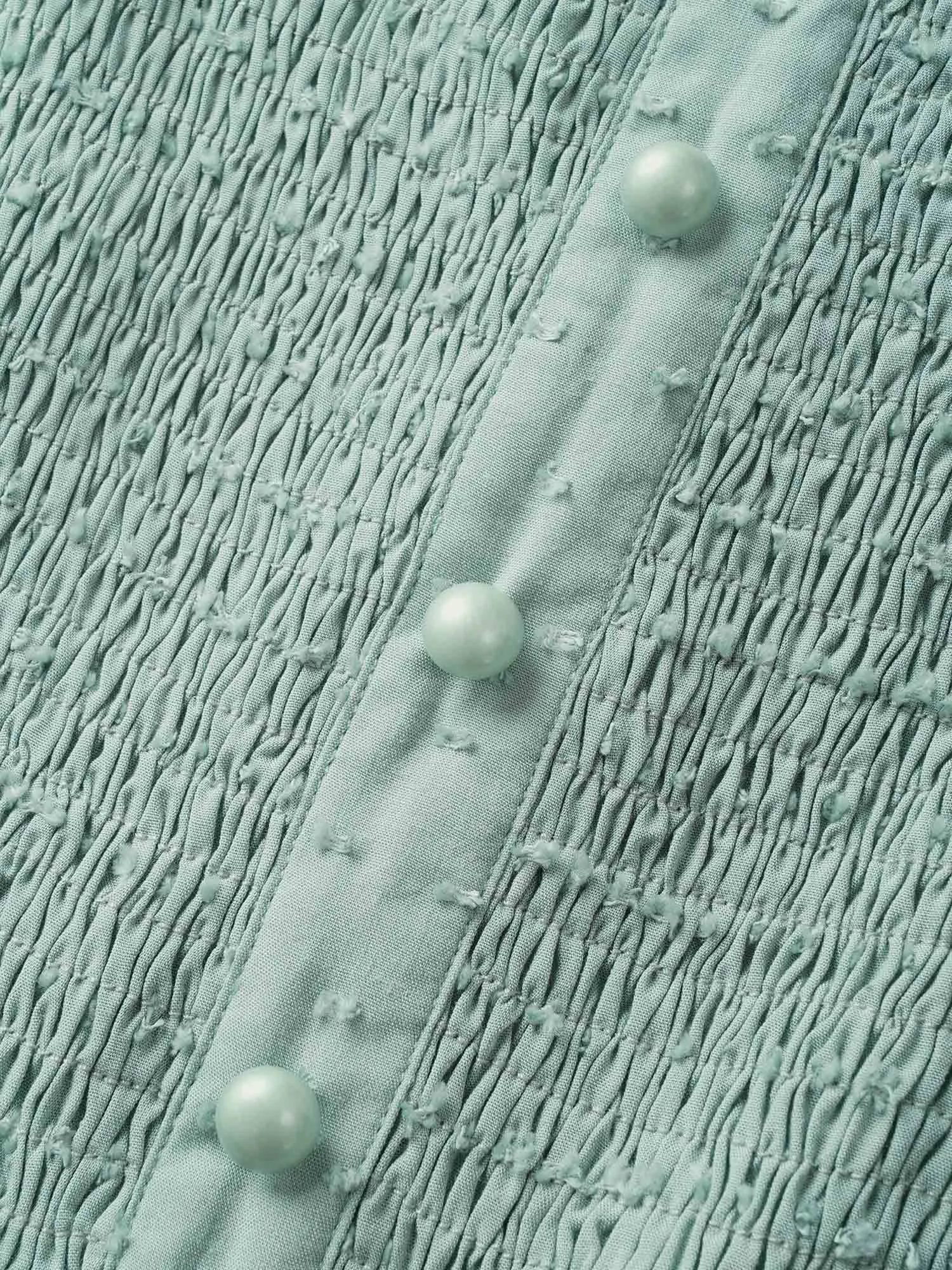 Supersoft Essentials Solid Puff Sleeve Shirred Dress sold by Bloomchic product image thumbnail 5