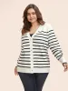 Supersoft Essentials Striped Button Up Cardigan sold by Bloomchic