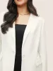 Plain Suit Collar Pocket Blazer sold by Bloomchic