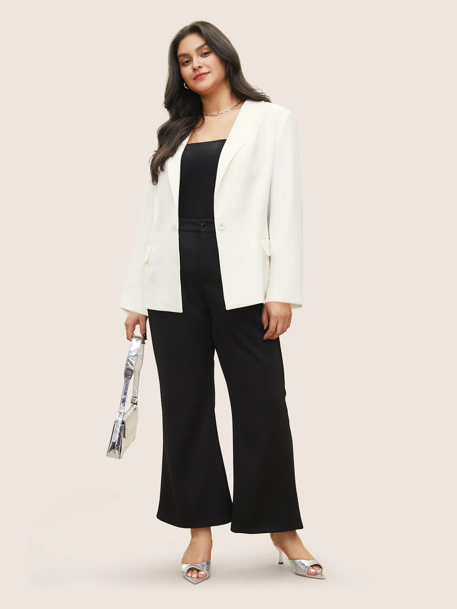 Plain Suit Collar Pocket Blazer sold by Bloomchic product image thumbnail 2