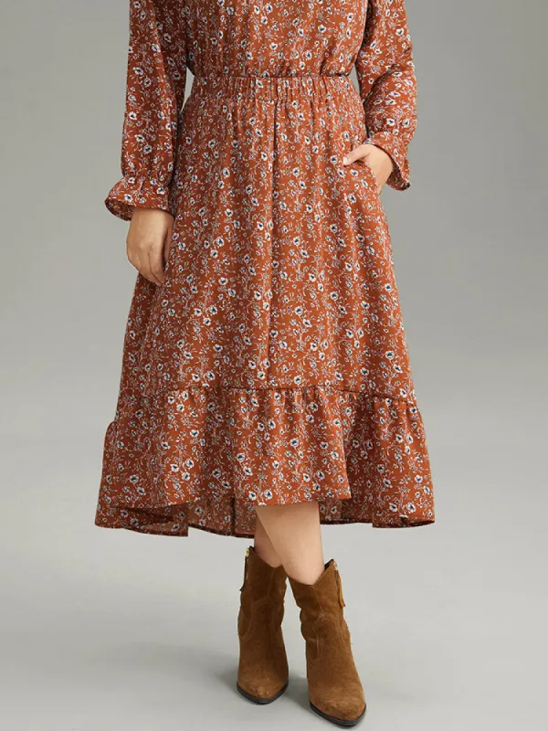 Ditsy Floral Pocket Elastic Waist Skirt sold by Bloomchic