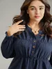 Plisse Gathered Shirred Cuffs Button Through Blouse sold by Bloomchic