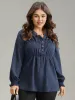 Plisse Gathered Shirred Cuffs Button Through Blouse sold by Bloomchic