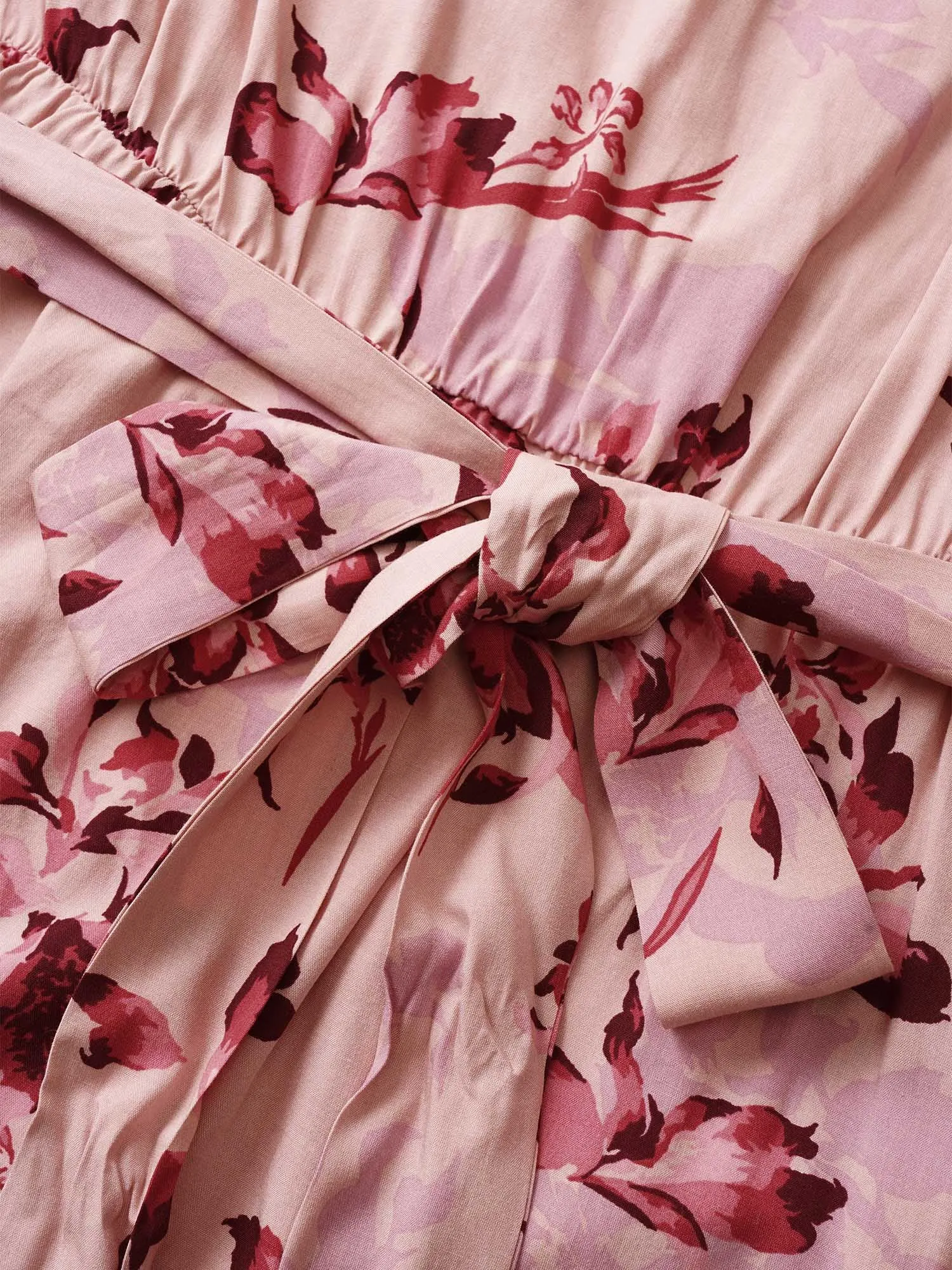 Floral Elastic Waist Belted Square Neck Gathered Blouse sold by Bloomchic product image thumbnail 5