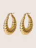 Retro Twisted Circle Hoop Earrings sold by Bloomchic
