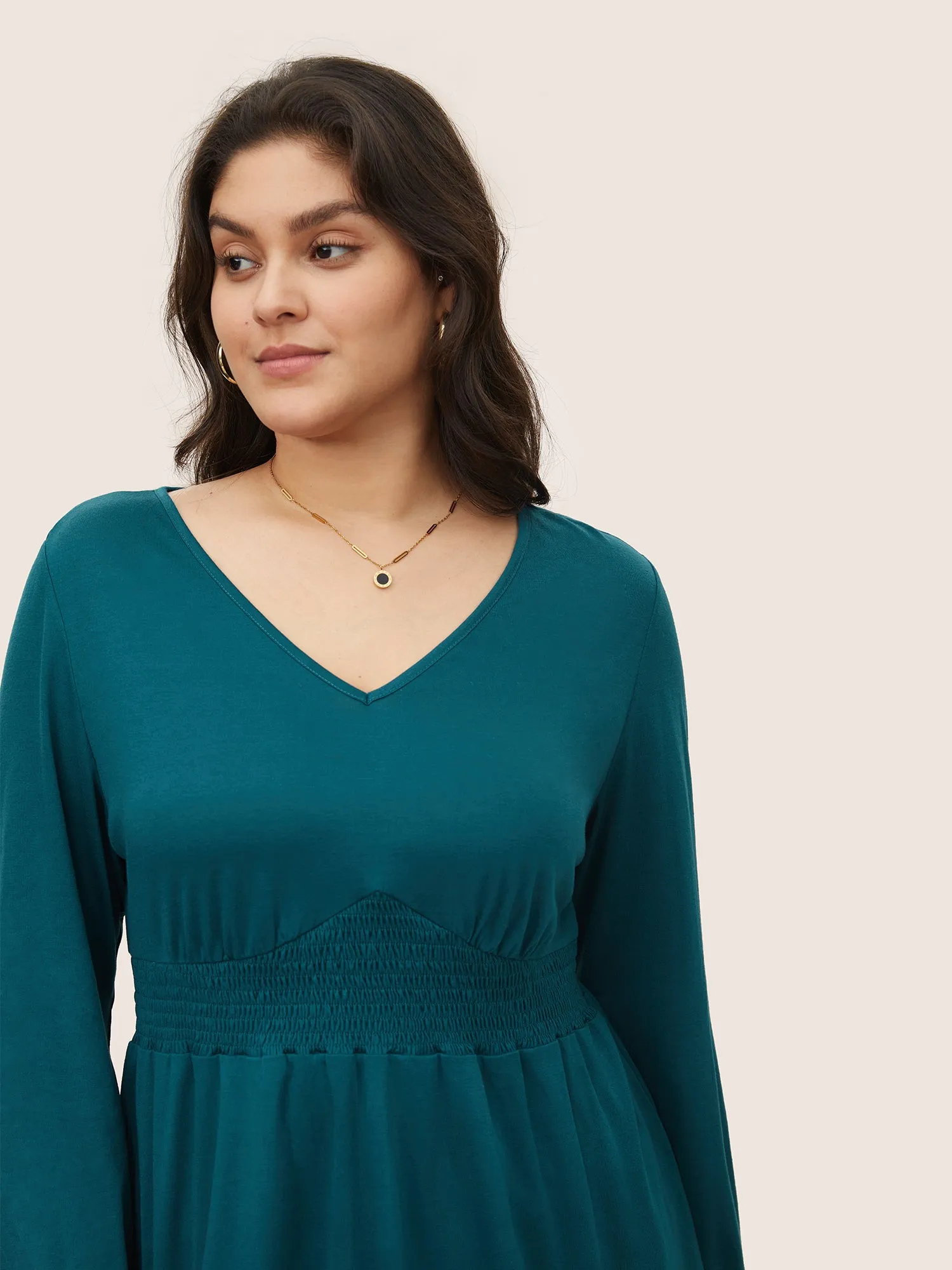 Plain Shirred Gathered Lantern Sleeve T-shirt sold by Bloomchic product image thumbnail 4