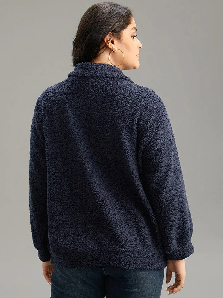 Solid Zipper Pocket Teddy Jacket sold by Bloomchic product image thumbnail 3