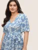 Silhouette Floral Print Patchwork Elastic Waist Dress sold by Bloomchic