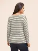 Striped Boat Neck Medium Stretch T-shirt sold by Bloomchic