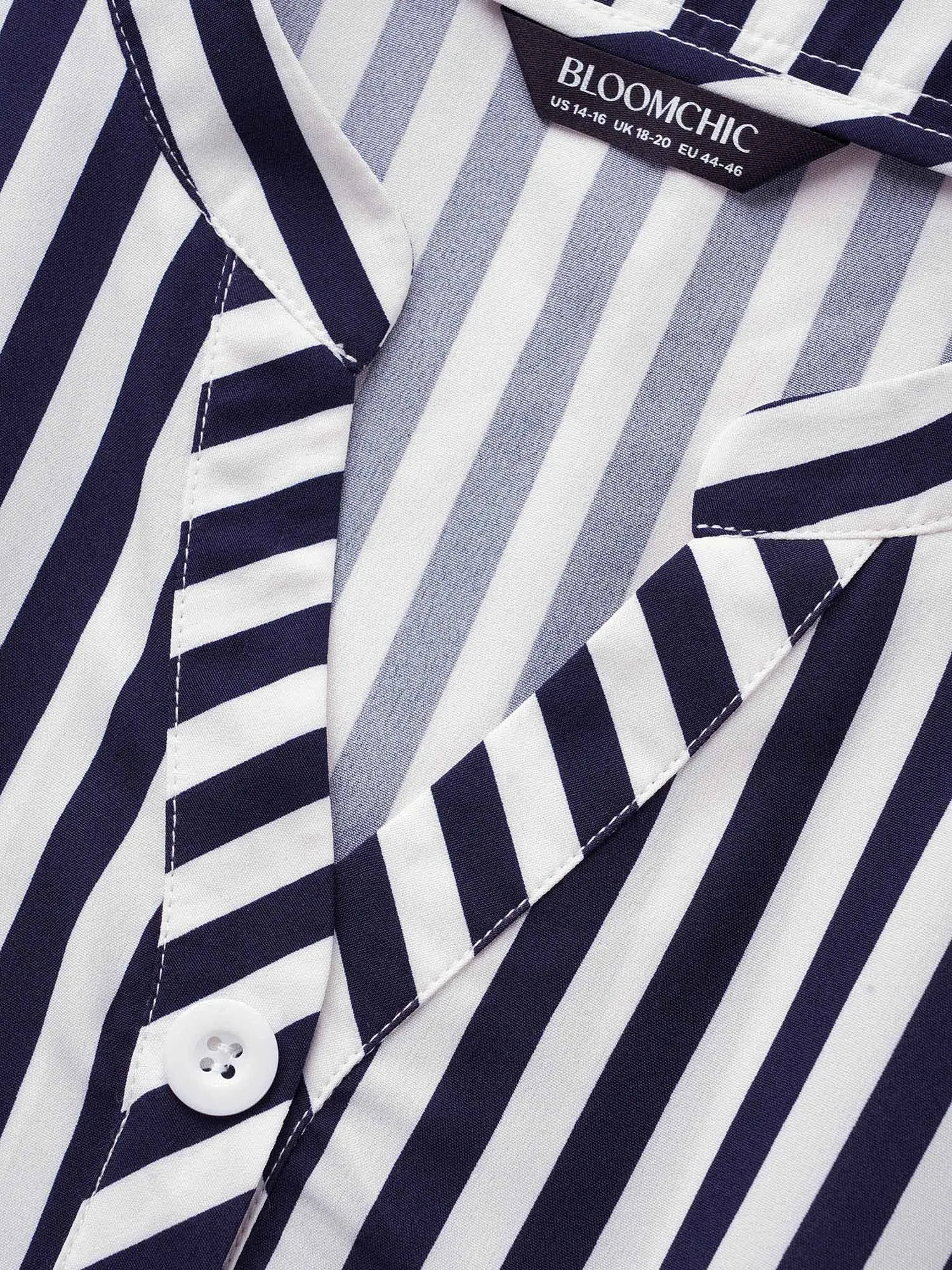 Striped Notched Button Detail Midi Dress sold by Bloomchic product image thumbnail 5