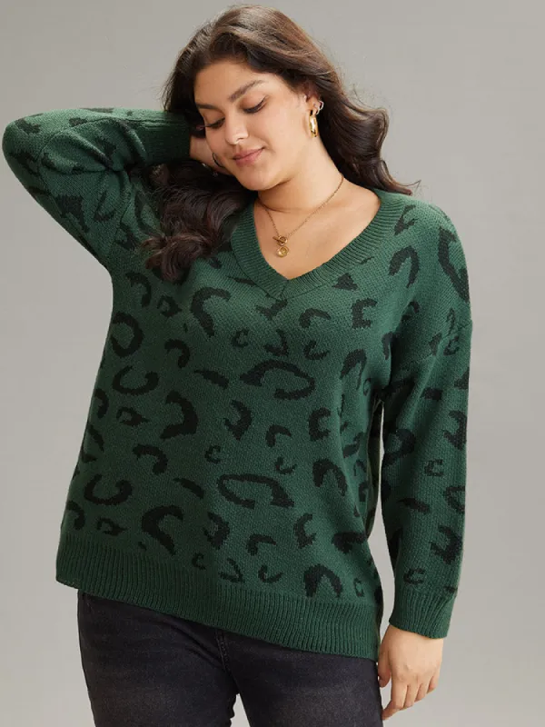 Supersoft Essentials Leopard Print Drop Shoulder Pullover sold by Bloomchic