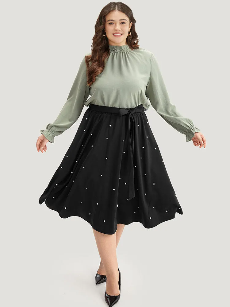 Pearl Beaded Ties Cropped Skirt sold by Bloomchic product image thumbnail 3