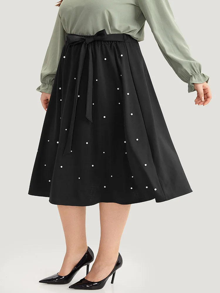 Pearl Beaded Ties Cropped Skirt sold by Bloomchic product image thumbnail 2