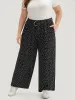 Polka Dot Belted Metal Detail Pants sold by Bloomchic