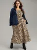 Leopard Print Round Neck Ruffle Hem Dress sold by Bloomchic