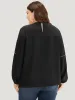 Anti-Wrinkle Pompom Trim Guipure Lace Keyhole Blouse sold by Bloomchic