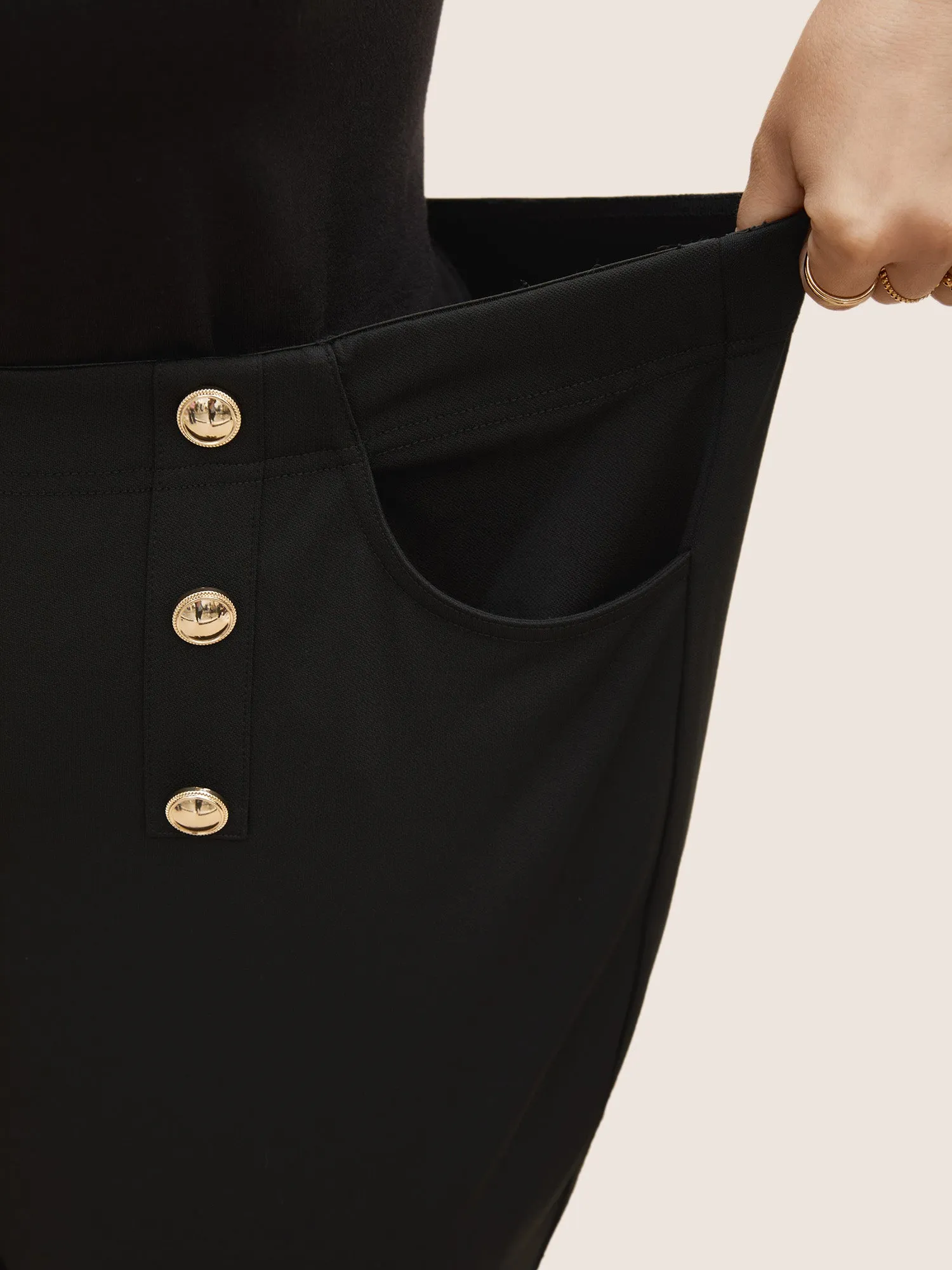 Metal Detail Double Breasted Bootcut Pants sold by Bloomchic product image thumbnail 5