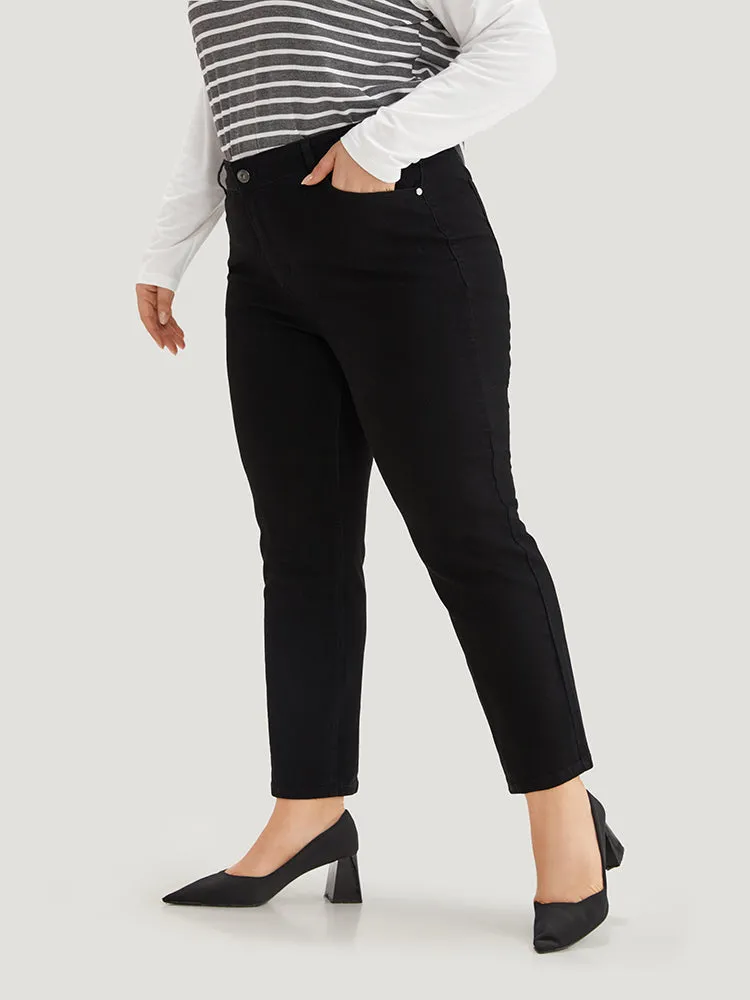 Plain Black Wash Zipper Fly Jeans sold by Bloomchic product image thumbnail 4