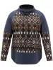 Bandana Patchwork Mock Neck Raglan Sleeve Sweatshirt sold by Bloomchic