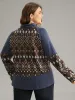 Bandana Patchwork Mock Neck Raglan Sleeve Sweatshirt sold by Bloomchic