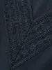 V Neck Lace Patchwork Gathered Blouse sold by Bloomchic