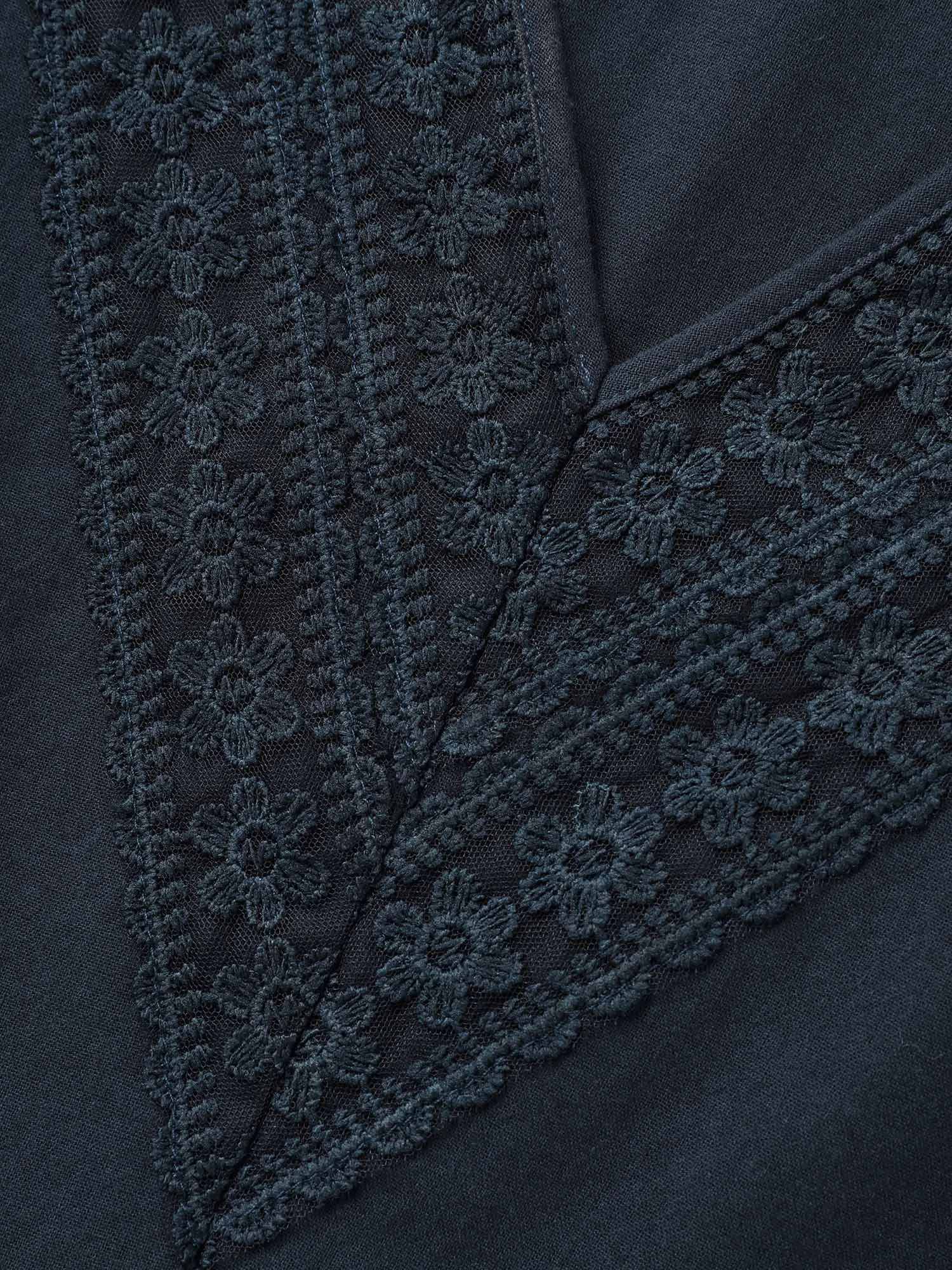 V Neck Lace Patchwork Gathered Blouse sold by Bloomchic product image thumbnail 5