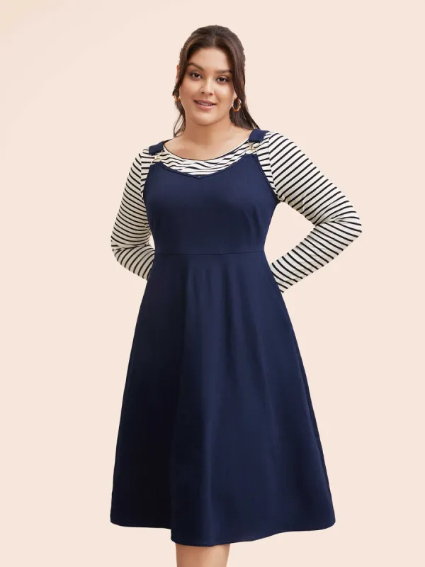 Denim Elastic Waist Overall Dress sold by Bloomchic