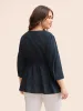 V Neck Lace Patchwork Gathered Blouse sold by Bloomchic