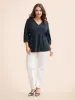 V Neck Lace Patchwork Gathered Blouse sold by Bloomchic