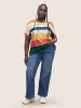 Striped Colorblock Contrast Dolman Sleeve T-shirt sold by Bloomchic