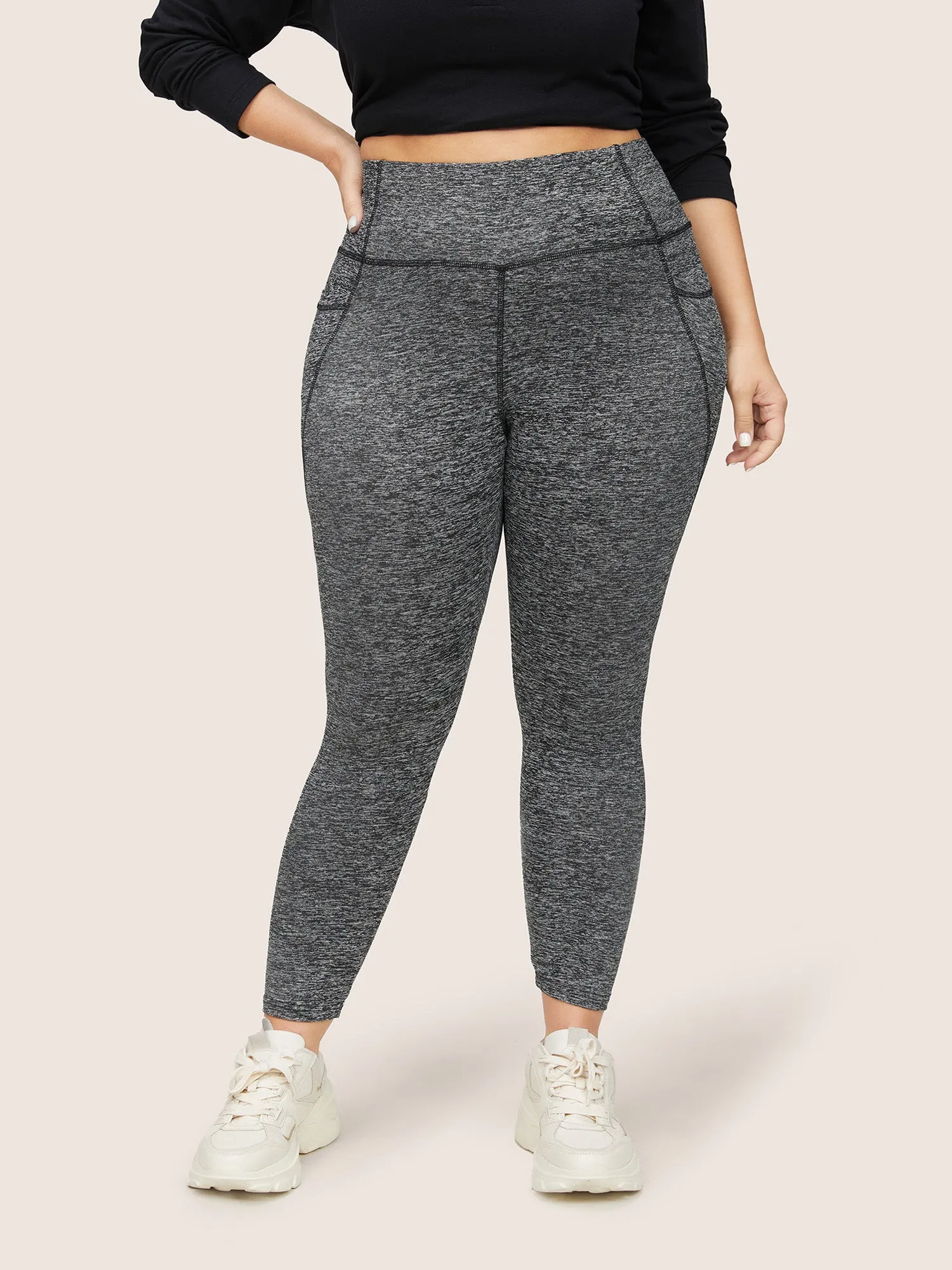 Heather High Waist Pocket Skinny Leggings sold by Bloomchic