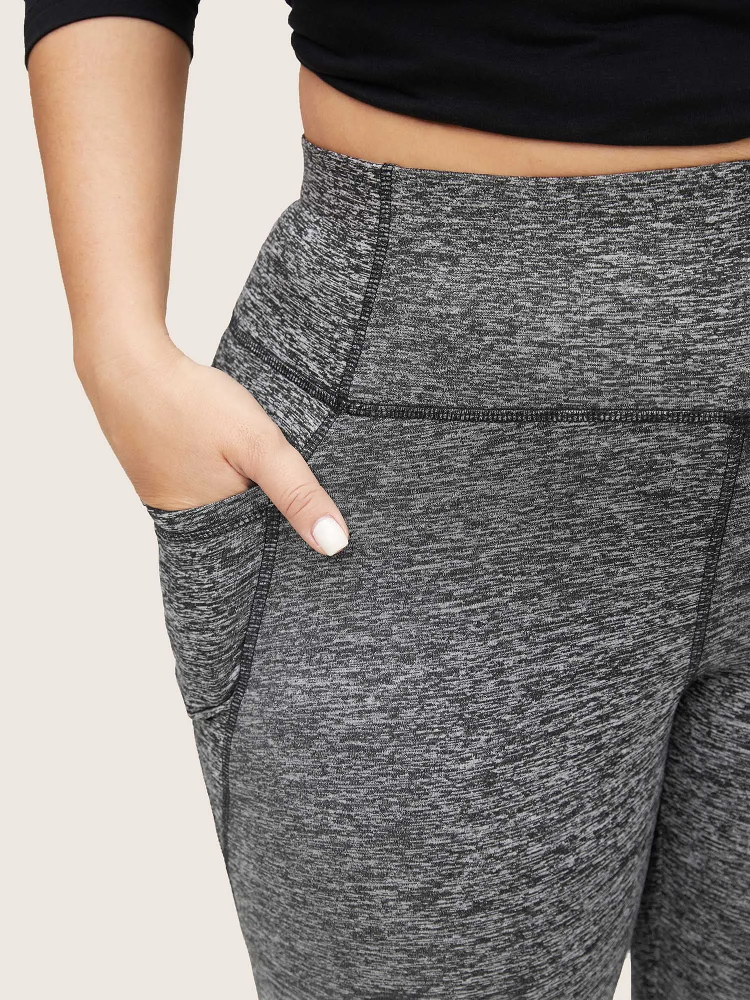 Heather High Waist Pocket Skinny Leggings sold by Bloomchic product image thumbnail 5