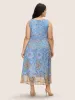 Square Neck Floral Mesh Tank Dress sold by Bloomchic