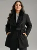 Plain Fuzzy Trim Patchwork Belted Coat sold by Bloomchic
