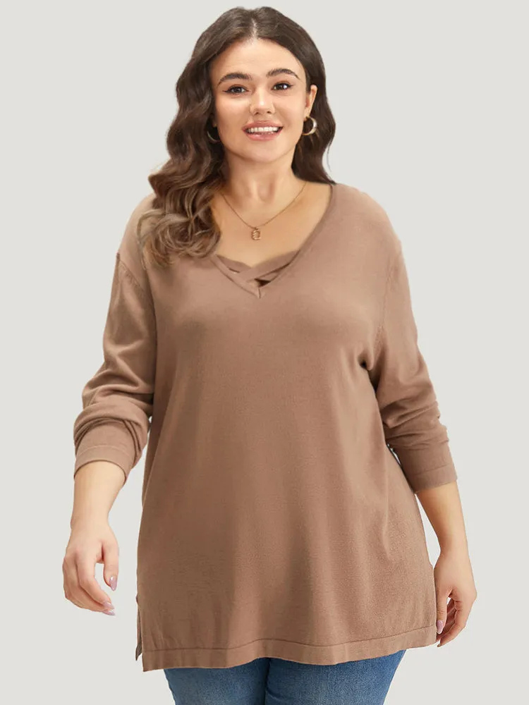 Supersoft Essentials Crisscross Neck Split Side Pullover sold by Bloomchic product image thumbnail 5