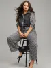 Houndstooth Drawstring Straight Leg Pants sold by Bloomchic