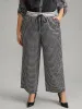 Houndstooth Drawstring Straight Leg Pants sold by Bloomchic