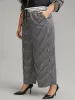 Houndstooth Drawstring Straight Leg Pants sold by Bloomchic