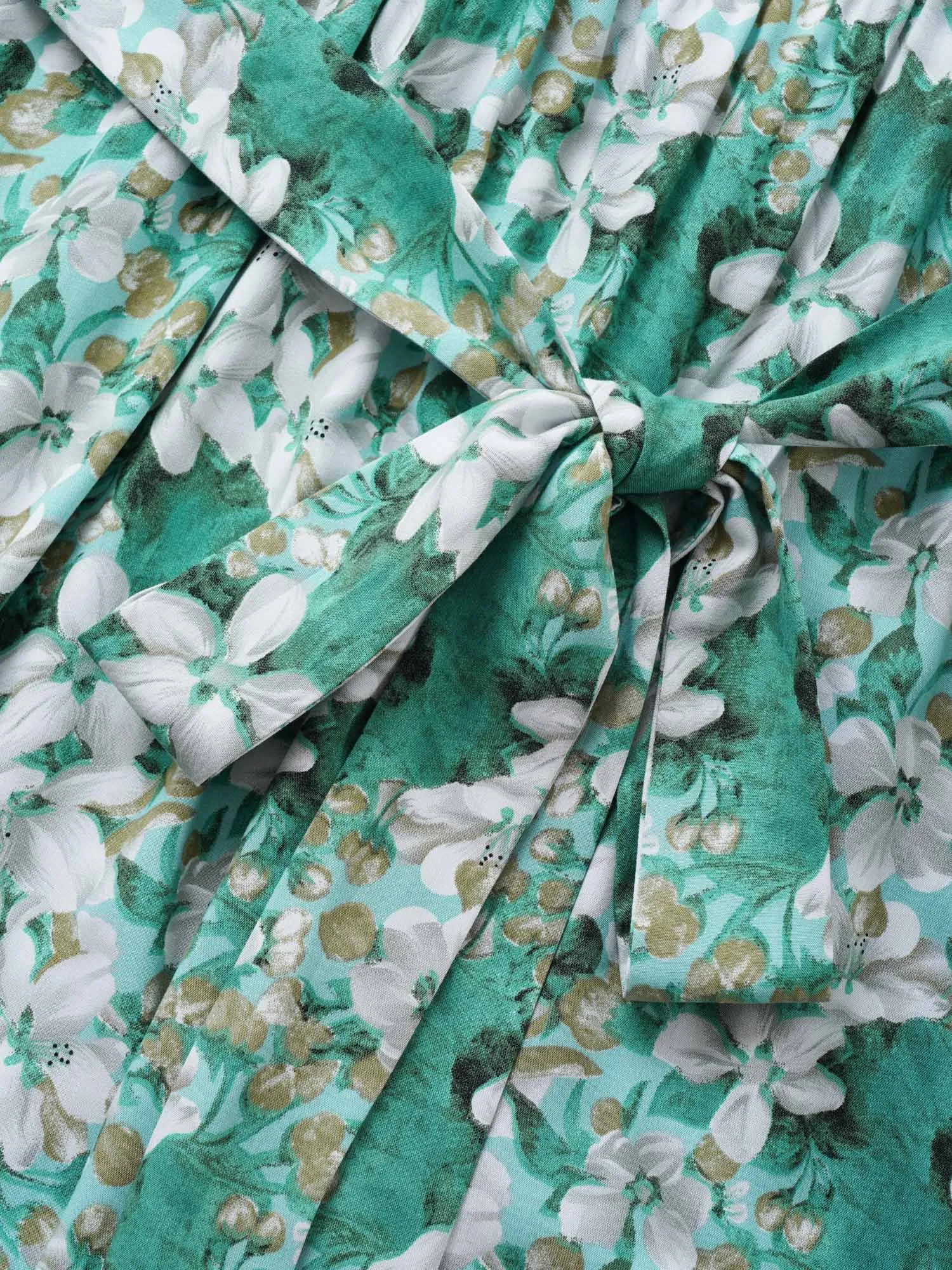 Floral Print Notched Belted Midi Dress sold by Bloomchic product image thumbnail 5