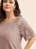 Solid Broderie Anglaise Lace Raglan Sleeve T-shirt sold by Bloomchic