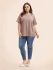 Solid Broderie Anglaise Lace Raglan Sleeve T-shirt sold by Bloomchic