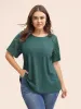 Solid Broderie Anglaise Lace Raglan Sleeve T-shirt sold by Bloomchic