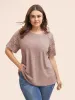 Solid Broderie Anglaise Lace Raglan Sleeve T-shirt sold by Bloomchic