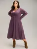 Solid Ruched Drawstring Bowknot Pocket Dress sold by Bloomchic