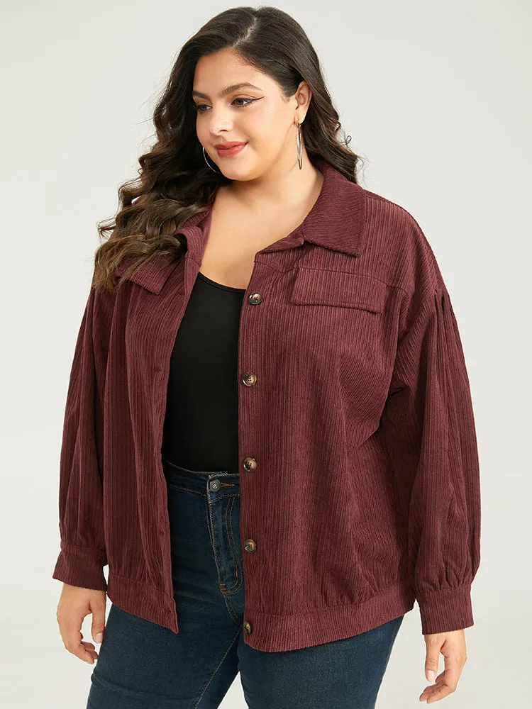 Plain Texture Button Through Gathered Jacket sold by Bloomchic product image thumbnail 5