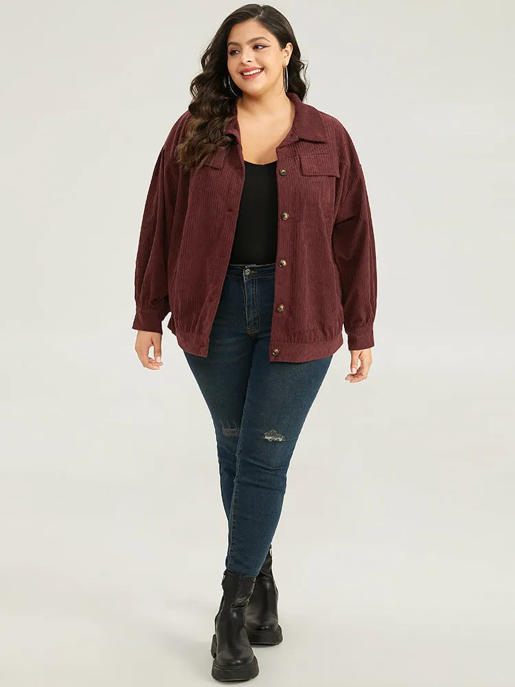 Plain Texture Button Through Gathered Jacket sold by Bloomchic product image thumbnail 3