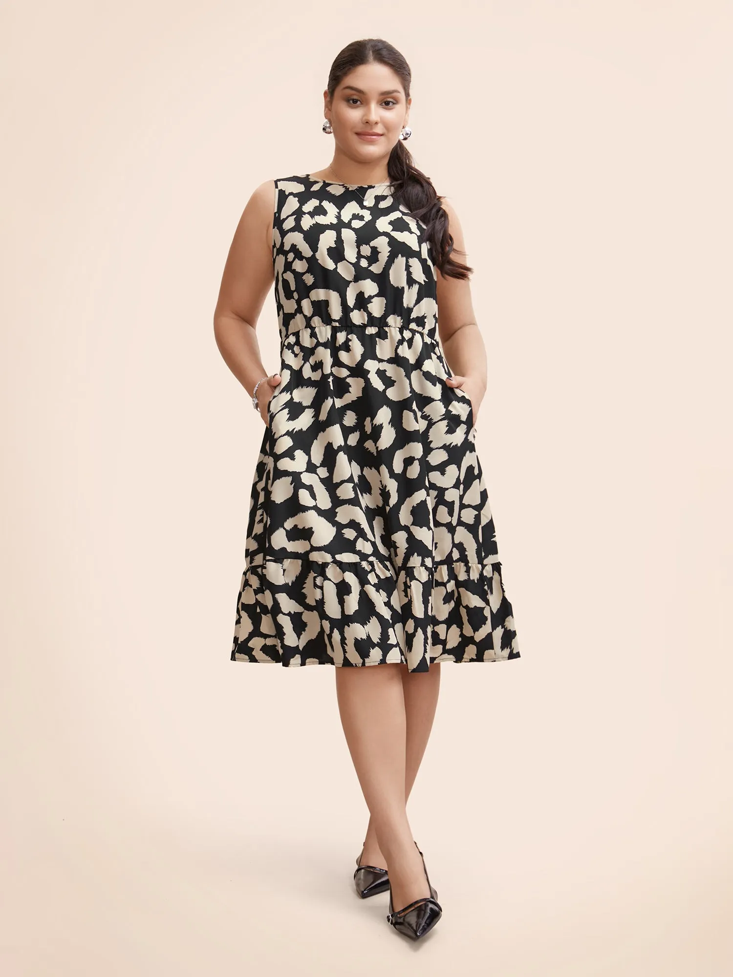 Leopard Print Back Tie Knot Tank Dress sold by Bloomchic product image thumbnail 3